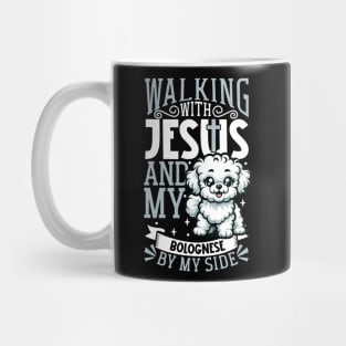 Jesus and dog - Bolognese dog Mug